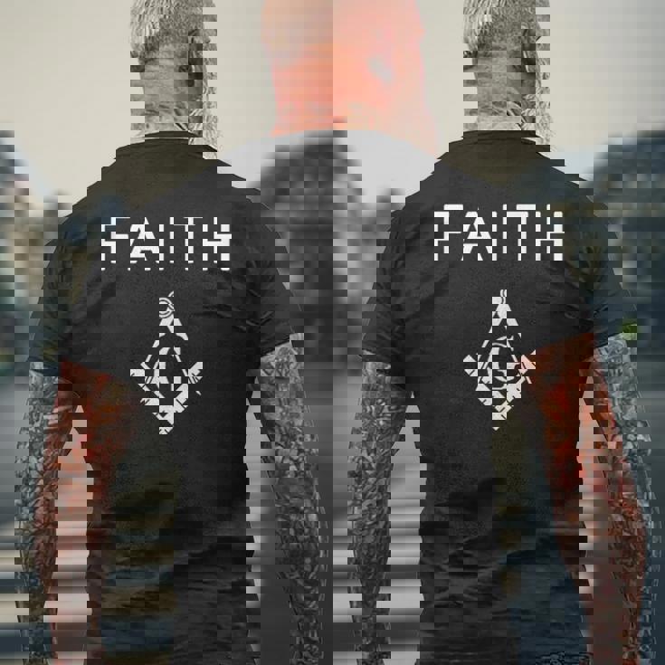 Faith フリーメイソン スクエアとコンパス フリーメイソン メンズTシャツ バックプリント 高齢者への贈り物