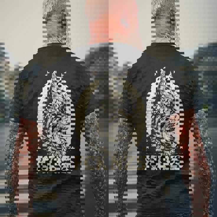 Fck Nzs かわいい猫 メンズTシャツ バックプリント 高齢者への贈り物