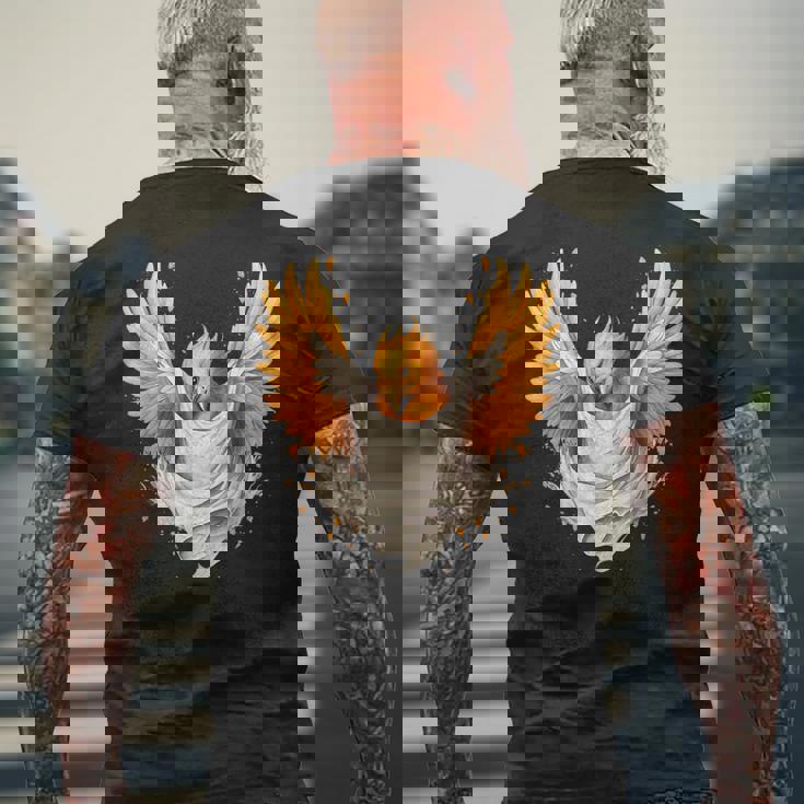 Firebird Reborn Rejuvenation 神話の鳥 アートワーク フェニックス メンズTシャツ バックプリント 高齢者への贈り物