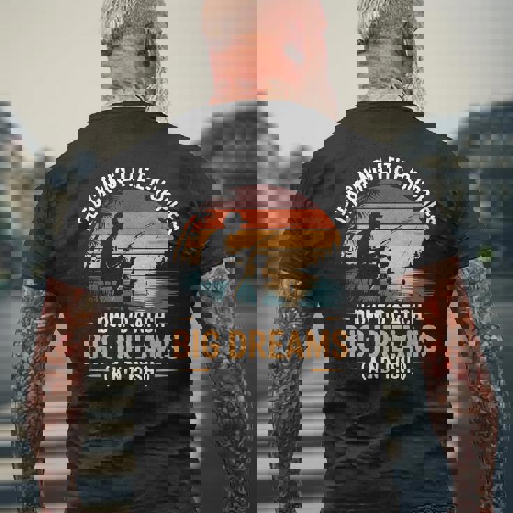 Fishing Dad How Catch Big Dreams 面白い父の日のギフト メンズTシャツ バックプリント 高齢者への贈り物