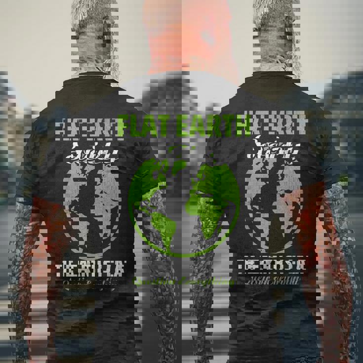 Flat Earthociety Flat Earther Conspiracy Theory メンズTシャツ バックプリント 高齢者への贈り物
