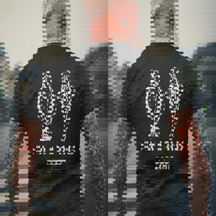 Flatfishing ヒラメ マゴチ 釣り メンズTシャツ バックプリント 高齢者への贈り物