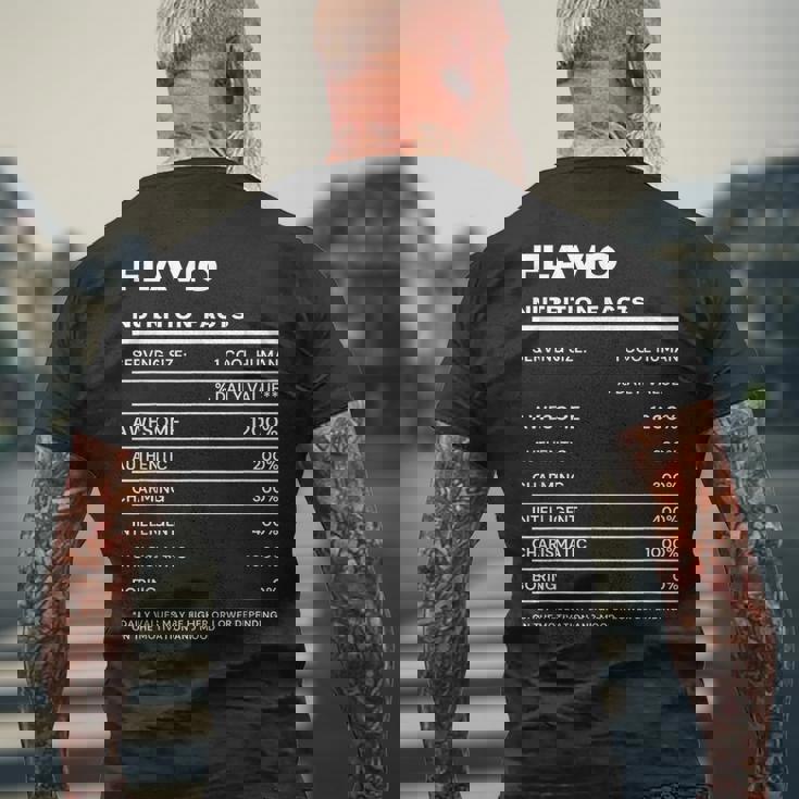 Flavio 栄養成分表示 メンズTシャツ バックプリント 高齢者への贈り物