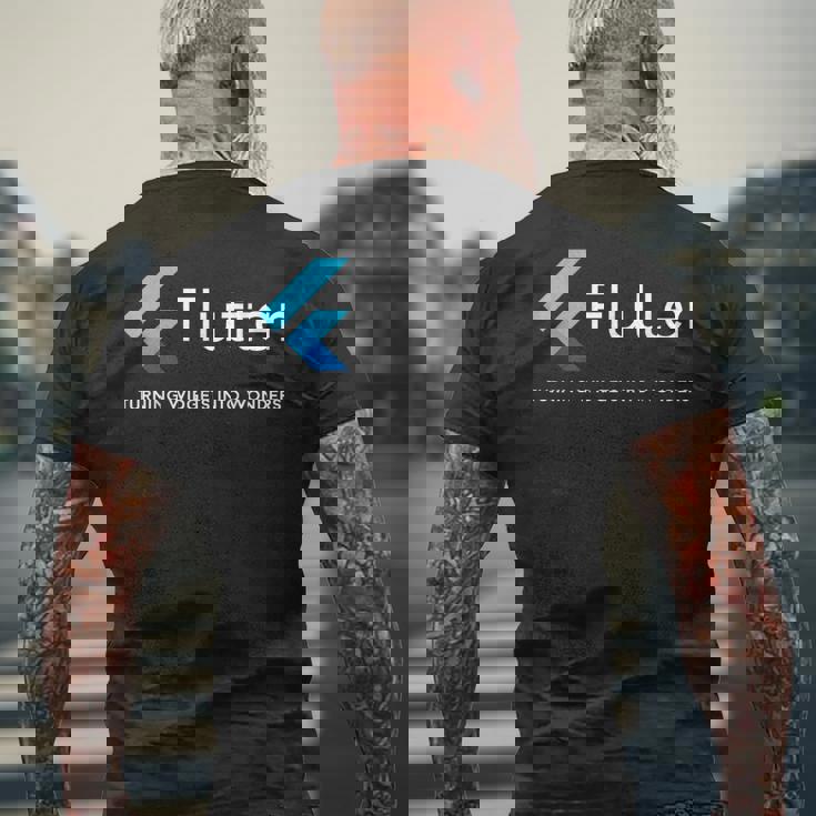 Flutter ウィジェットがアートになる場所 メンズTシャツ バックプリント 高齢者への贈り物