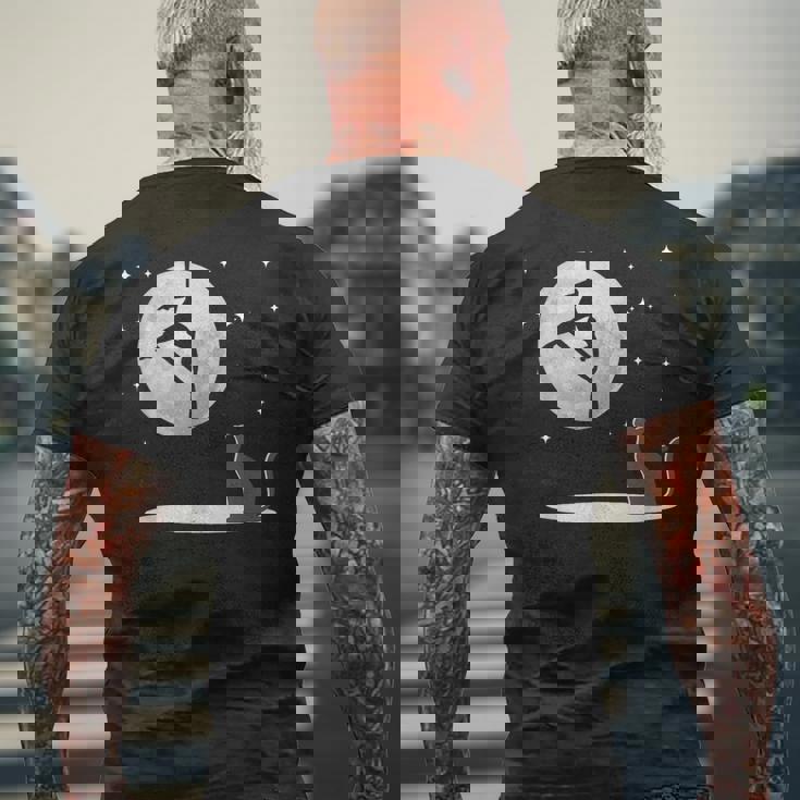 Fly Aerial ヨガハンモックシルク 星と月 猫 猫好き メンズTシャツ バックプリント 高齢者への贈り物