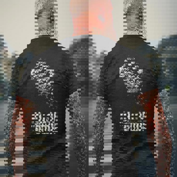 Follow The-Groove-Bass-Metal-Rock-Jazz-をフォローする メンズTシャツ バックプリント 高齢者への贈り物