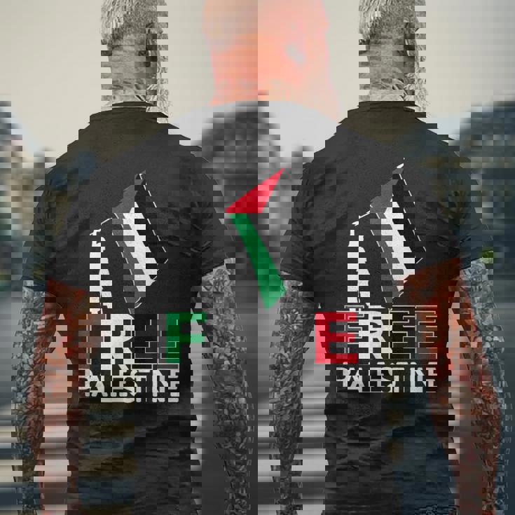 Free Palestine パレスチナ国旗 フリーガザtシャツ メンズTシャツ バックプリント 高齢者への贈り物