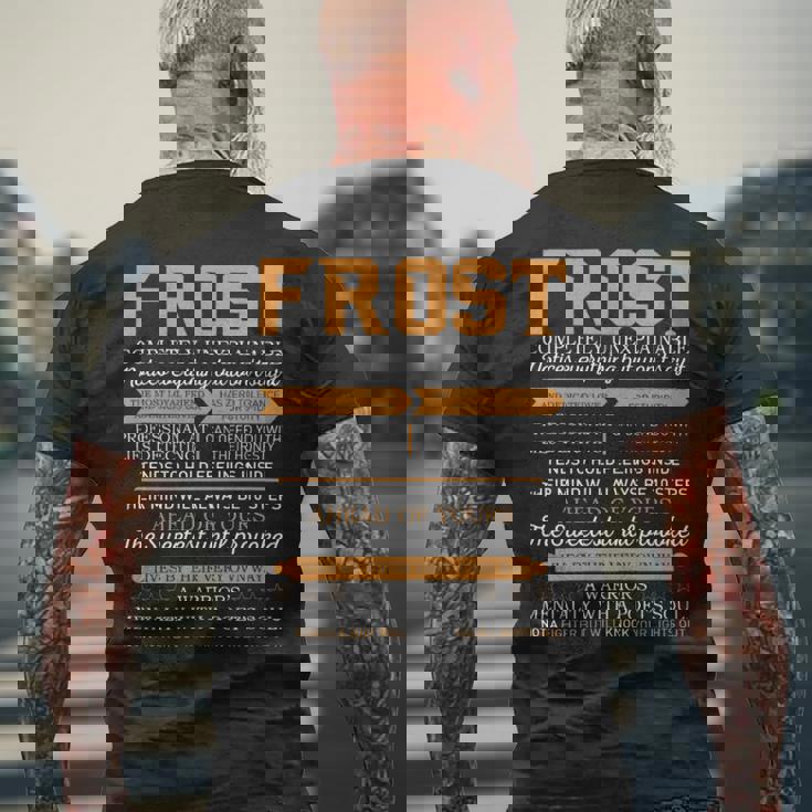 Frost Completely Unexplainable Notices Everything But Won’T Say It Name Men's T-shirt Back Print Gifts for Old Men