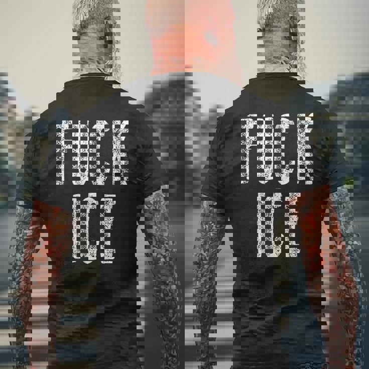 Fuck Ice プロテスト&レジストサポート移民 メンズTシャツ バックプリント 高齢者への贈り物