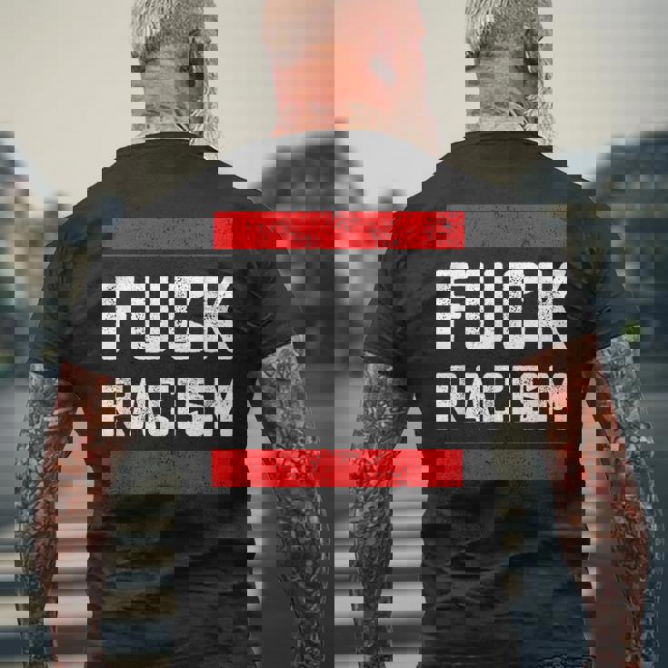 Fuck Racism 反人種差別者 メンズTシャツ バックプリント 高齢者への贈り物