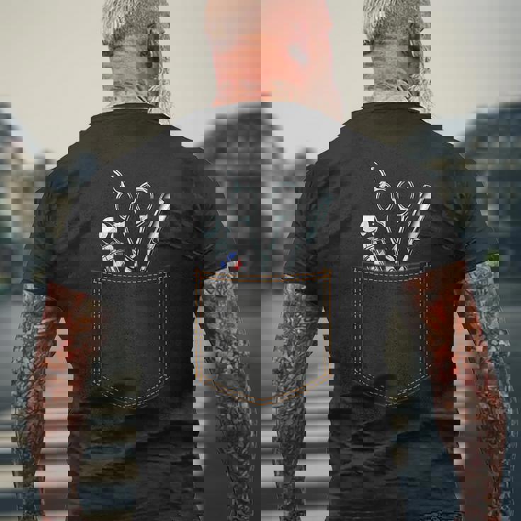 Barbershop アクセサリー ポケットヘアカッター バーバー メンズTシャツ バックプリント 高齢者への贈り物