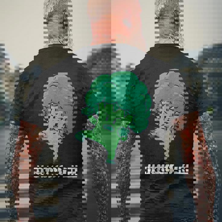 Brocco-Lee Punegetable Love ブロッコリー ビーガンダイエット メンズTシャツ バックプリント 高齢者への贈り物