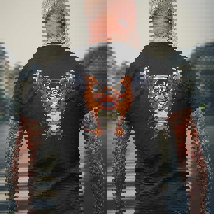 Bull ワークアウト バーベル 牛 フィットネス メンズTシャツ バックプリント 高齢者への贈り物