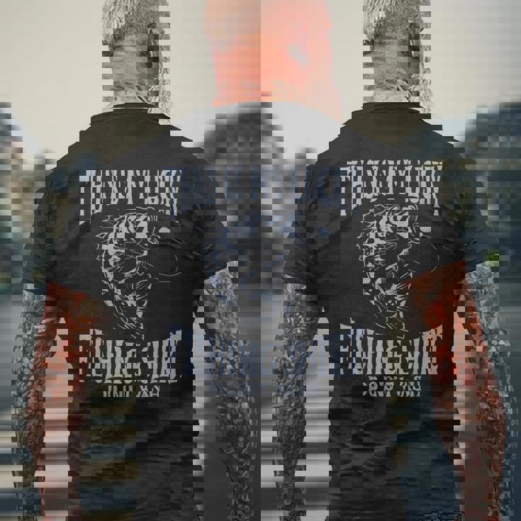 Dad My Lucky Fishing Do Not Wash Fishing Fishing メンズTシャツ バックプリント 高齢者への贈り物