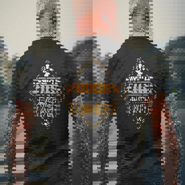 Forget The Dogs Beware Of Owner メンズTシャツ バックプリント 高齢者への贈り物