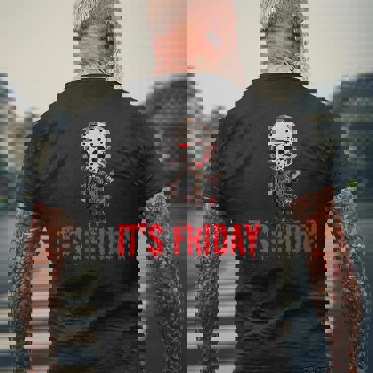 Friday 13Th ファニーハロウィンホラー メンズTシャツ バックプリント 高齢者への贈り物