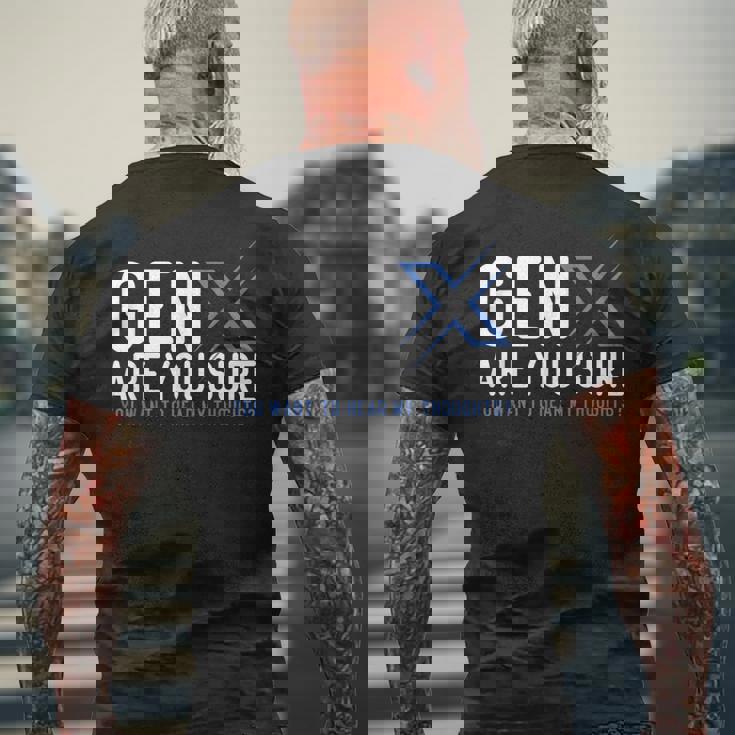 Generation X ユーモア 60年代 70年代 Gen-Xers 皮肉なジェネレーションx メンズTシャツ バックプリント 高齢者への贈り物