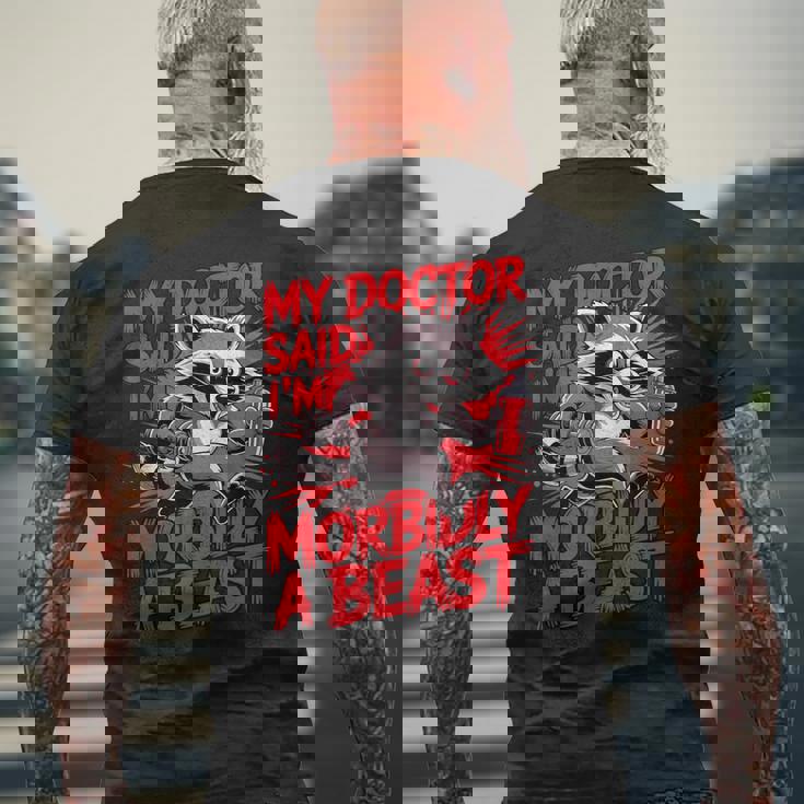 Gym Workout Racoon Muscle メンズTシャツ バックプリント 高齢者への贈り物