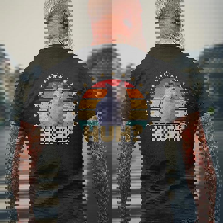 Huh Cat Huhおかしな猫好きのハッミーム メンズTシャツ バックプリント 高齢者への贈り物