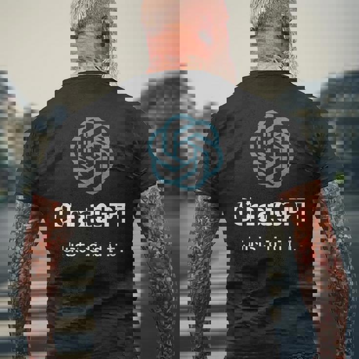 Nerd Chatgpt Just Did It デザイン メンズTシャツ バックプリント 高齢者への贈り物