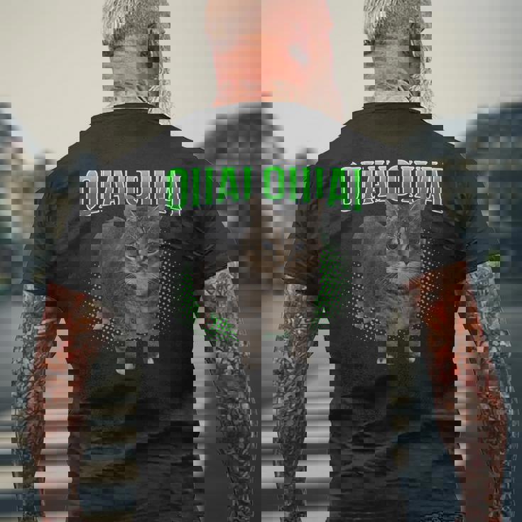 Oiia Oiia スピニングキャット ミーム おおいあい メンズTシャツ バックプリント 高齢者への贈り物