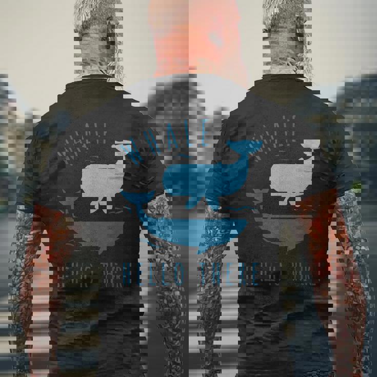 Whale Pun クジラ Hello There Hello Dort ファニークジラ メンズTシャツ バックプリント 高齢者への贈り物