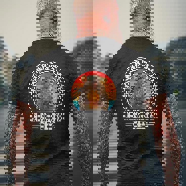 Work Hard Better Life Retrointage Pet Rat Lover メンズTシャツ バックプリント 高齢者への贈り物