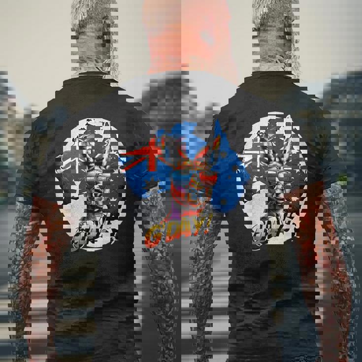 G'dayオーストラリアのお土産カンガルー。 メンズTシャツ バックプリント 高齢者への贈り物