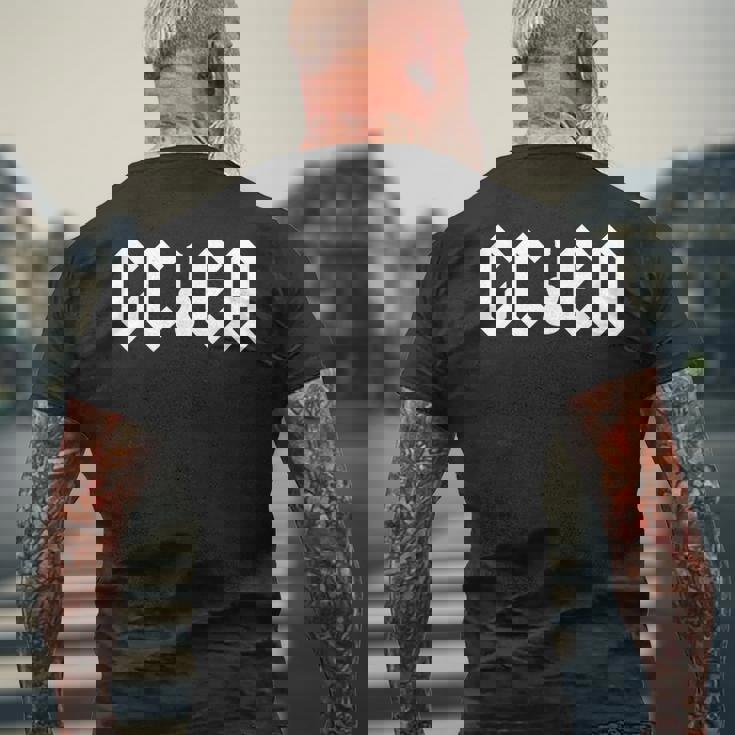 Gcea チューニング – ハードロッキングウクレレプレーヤーのためのホワイトデザイン メンズTシャツ バックプリント 高齢者への贈り物