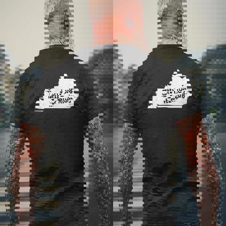 Getting Lucky In Kentucky メンズTシャツ バックプリント 高齢者への贈り物