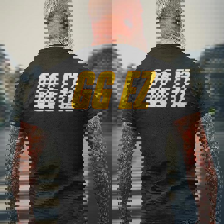 Gg Ez Ggez Good Game Easy Over Ow Fps おもしろゲーミングウォッチ Ow2 メンズTシャツ バックプリント 高齢者への贈り物