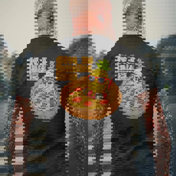 Give Me ハワイアンピザ パイナップル ピザ愛好家 ハワイアンピザ メンズTシャツ バックプリント 高齢者への贈り物