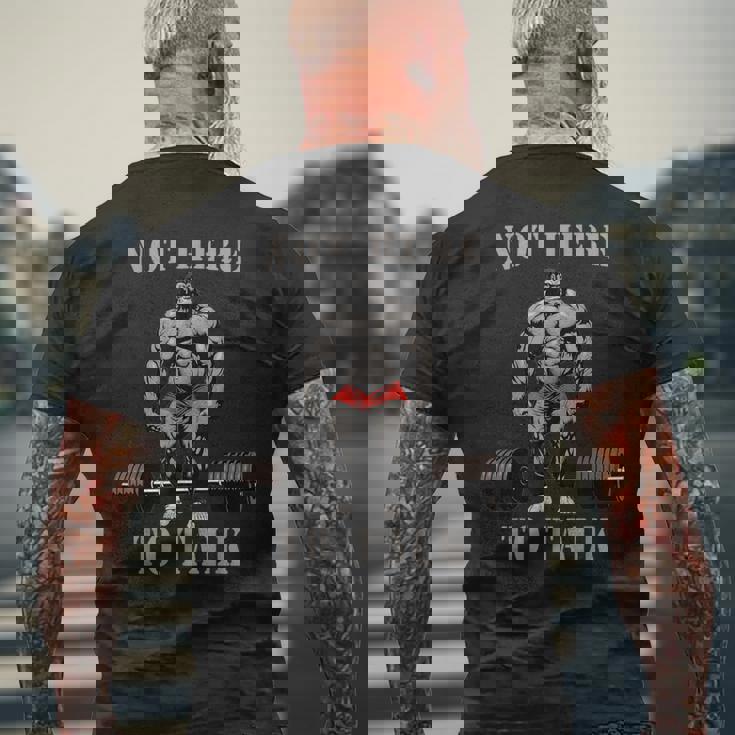 Gorilla ダンベル ワークアウト ジム ゴリラ ボディビルダー エイプ メンズTシャツ バックプリント 高齢者への贈り物