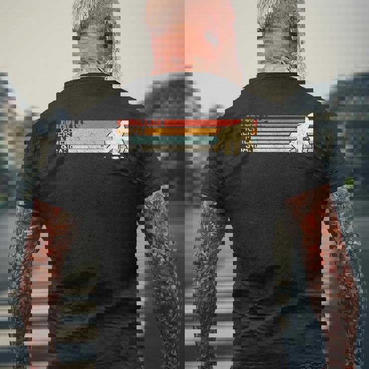 Gorillas Keep Meane Animal レディース ゴリラ ヴィンテージ 男性用 メンズTシャツ バックプリント 高齢者への贈り物