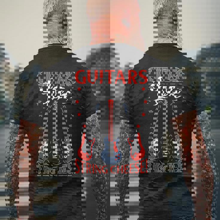 Guitars ストリングチーズ エレキギター付き メンズTシャツ バックプリント 高齢者への贈り物