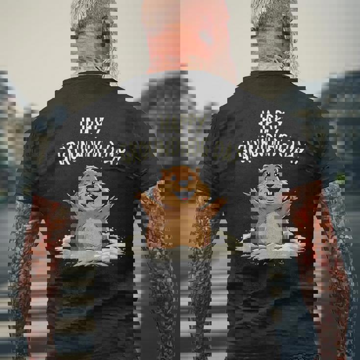 Happy Groundhog Day 2025 メンズ レディース キッズ メンズTシャツ バックプリント 高齢者への贈り物