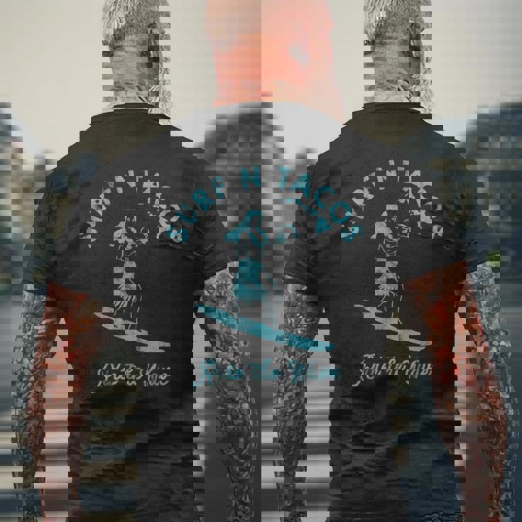 Hawaiiurf N Taco サーファー フラガール ヴィンテージスタイル メンズTシャツ バックプリント 高齢者への贈り物