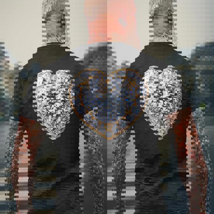 Heart Of Radiance ダイヤモンドエレガンスキラキラ メンズTシャツ バックプリント 高齢者への贈り物