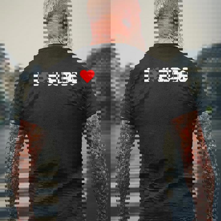 I Heart 柔道 愛 柔道 趣味 恋人 メンズTシャツ バックプリント 高齢者への贈り物