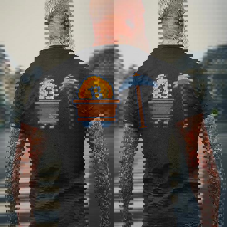 Hodl Btc モダンビットコインアート ビットコインマイニング ピクセル ビットコイン メンズTシャツ バックプリント 高齢者への贈り物