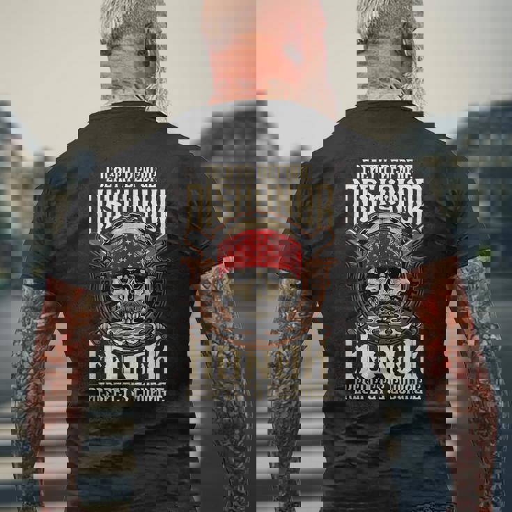 Honor Respect Courage メタルツール 真鍮ナックル メンズTシャツ バックプリント 高齢者への贈り物