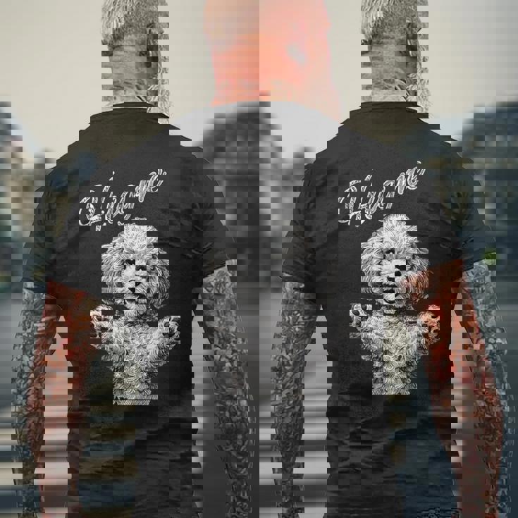 Hug Me トイプードル アートデザイン 可愛い おしゃれ 犬 動物 メンズTシャツ バックプリント 高齢者への贈り物