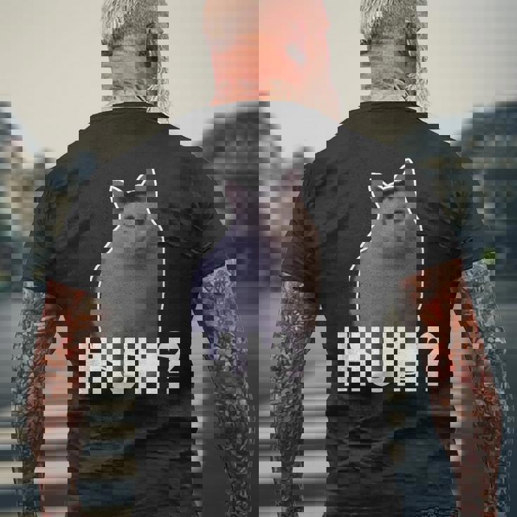 Huh Cat Meme メンズTシャツ バックプリント 高齢者への贈り物