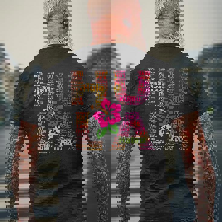 Hula Danceteps ハワイアンダンス クムハウマナ ギフト メンズTシャツ バックプリント 高齢者への贈り物