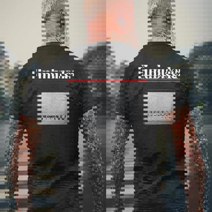 Humbucker ハムバッカー、クールなギタリストのギフト ギターピックアップグラフィック メンズTシャツ バックプリント 高齢者への贈り物