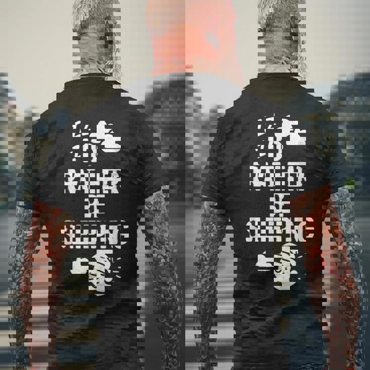 I'd Rather Beleeping leep Quote メンズTシャツ バックプリント 高齢者への贈り物