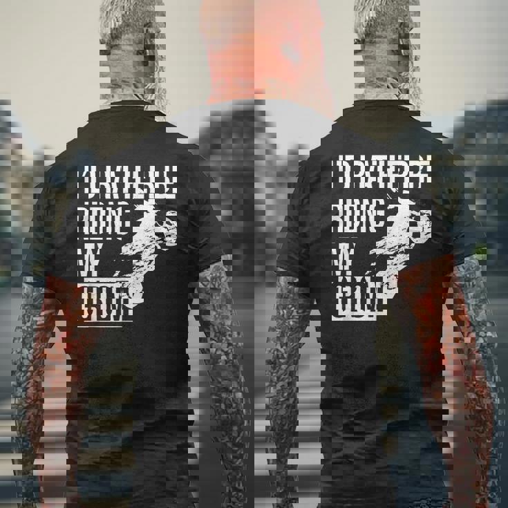 I'd Rather Be Riding My Grom メンズTシャツ バックプリント 高齢者への贈り物