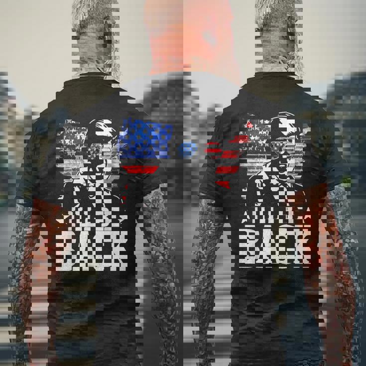 I'll Be Back Trump 2024 アメリカ大統領選挙トランプ メンズTシャツ バックプリント 高齢者への贈り物