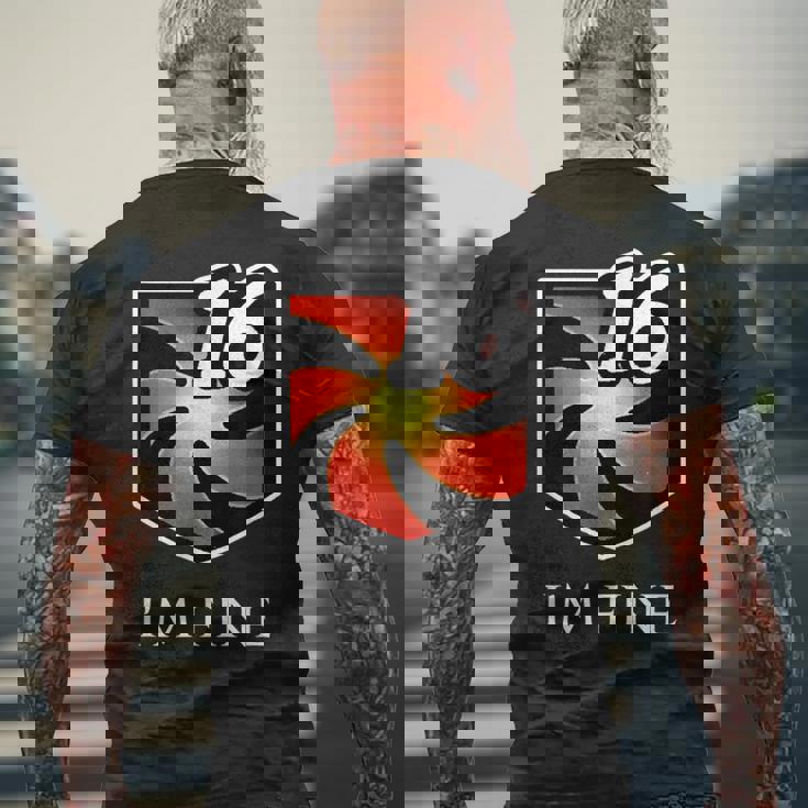 I'm Fine 脆弱性スタックス ファンタジー Mmorpg メンズTシャツ バックプリント 高齢者への贈り物