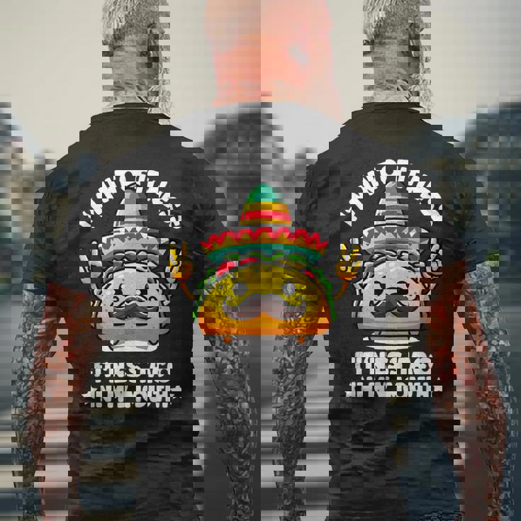 I'm Into Fitness Fit'ness Taco In My Mouth ジム おもしろタコス メンズTシャツ バックプリント 高齢者への贈り物